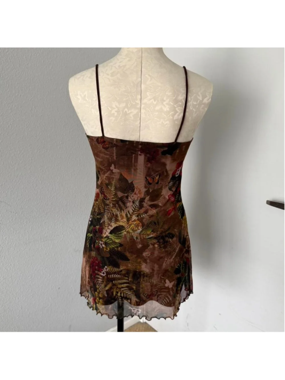 UO Brown Fairy Core Mini Dress - Size S - Picture 3 of 5